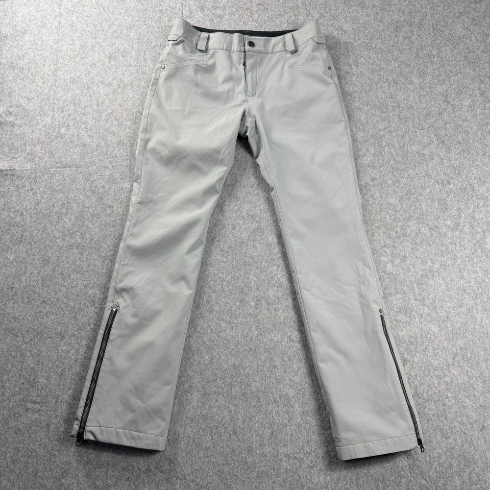 Volcom Mens Pants Size L Gray Snow Zippered Leg Vents Ski Snowboard